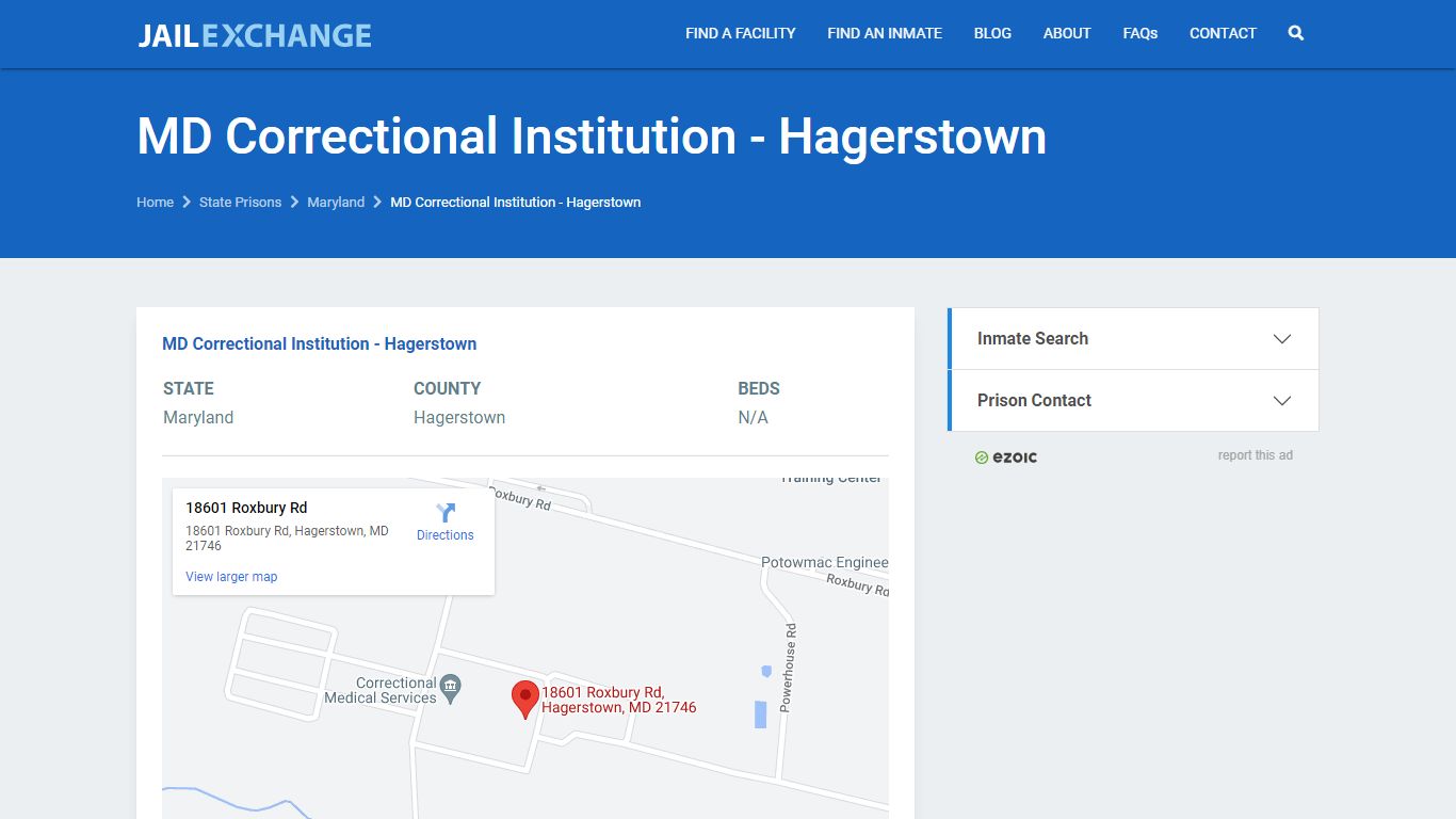 MD Correctional Institution - Hagerstown Prisoner Search ...