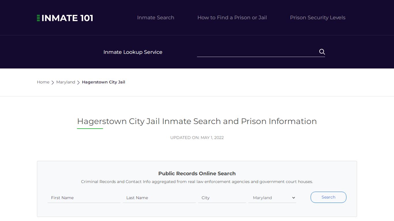 Hagerstown City Jail Inmate Search, Visitation, Phone no ...